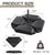 Gardesol 4Pcs Heavy-Duty Cantilever Offset Patio Umbrella Stand, 265lbs, Black