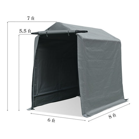 Gardesol Storage Shelter, Portable Storage Shed with Roll-up Zipper Door, Gray