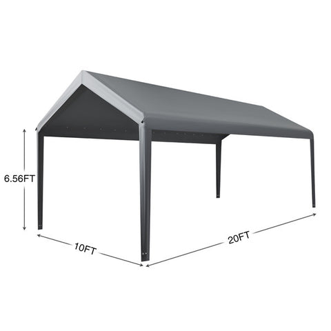 Gardesol Carport Replacement Top Cover for 10' x 20' Carport Frame,Beige/Gray/White